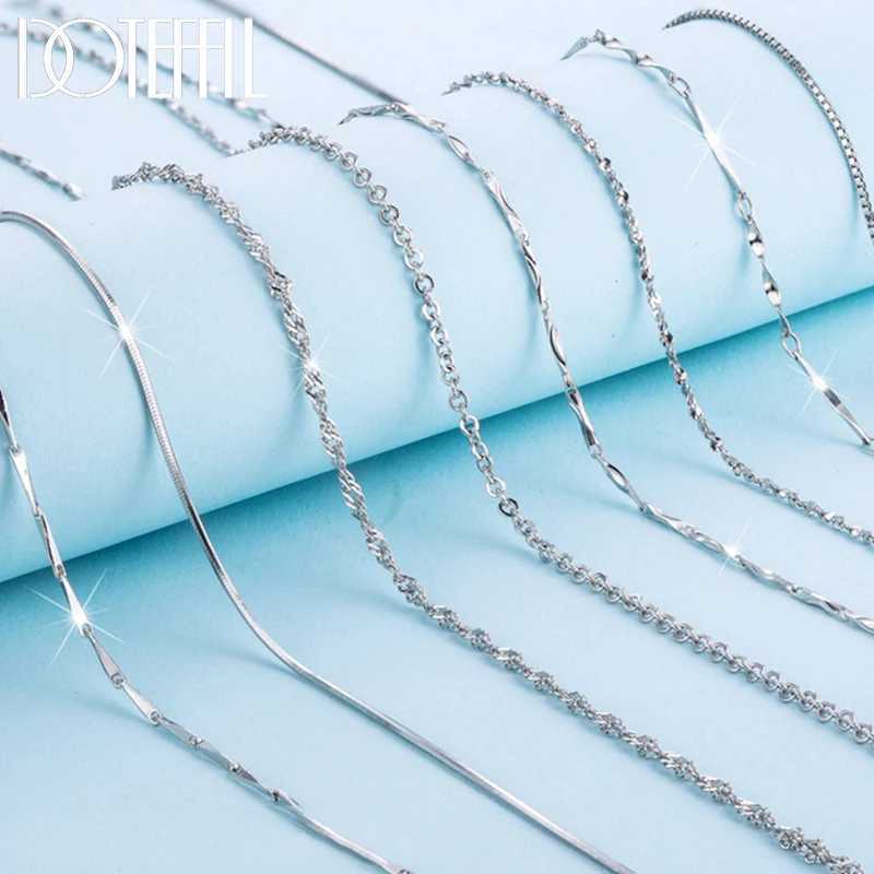 Anhänger Halsketten Doteffil 5 Teile 100% authentisch 925 Sterling Silber Bottom Kette Halskette geeignet für Frauen Männer Hochzeiten Engagement Charm Jewelryq