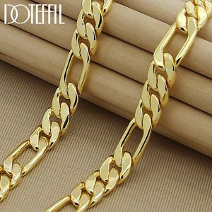 Pendentif Colliers Doteffil 8mm 22 pouces Gold Chain Link Collier pour femmes Hommes Mariage Engagement Party Bijoux 230425