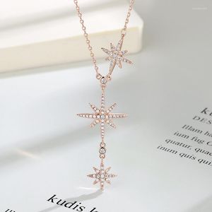 Pendentif Colliers Double Météore Collier Femme Mode Long Paragraphe Gland Chandail Chaîne Lumière De Luxe Hexagramme Clavicule Marée