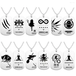 Pendentif Colliers Double face Laser Impression Logo Modèle De Jeu Animation Série Dog Tag Collier En Acier Inoxydable Ras Du Cou Pour Les Fans Bijoux