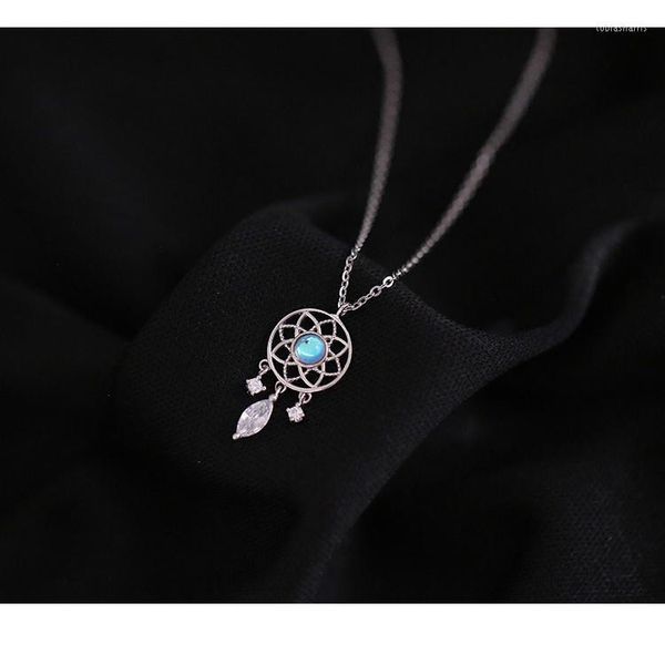 Pendentif Colliers Dream Catcher Collier Argent Lune Pierre Cristal Bijoux