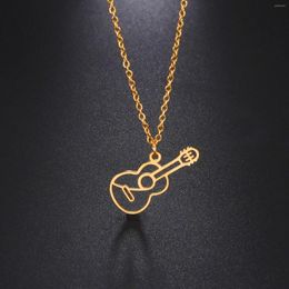 Hanger kettingen DreamTimes Musician viool roestvrij staal goud kleur holle ketting voor dames meisje muziek sieraden cadeau