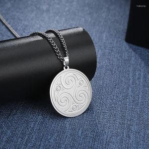 Pendentif Colliers Dreamtimes Triskele Triskelion Collier inspiré du film Teen Wolf Couleur Argent Acier inoxydable Rond Femmes Bijoux