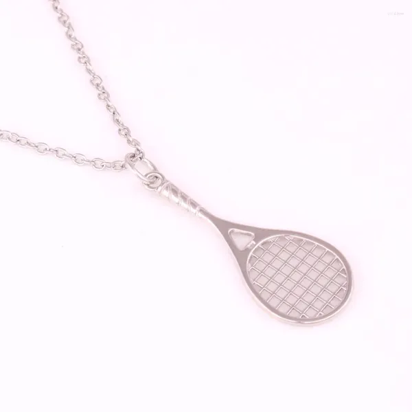 Pendentif Colliers Drop 1pcs Raquette de tennis avec chaîne à maillons de 18 