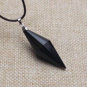 Hanger Kettingen Drop Black Obsidiaan Ketting Star Lucky Love Crystal Sieraden Met Gratis Touw Healing Reiki Gift