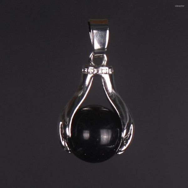 Collares pendientes Gota Collar de cornalina Colgantes Gema natural Piedra Onyx Balck Ágatas Dios Mano Tomar Bola Bola Reiki para hombre Joyería Gratis