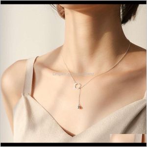 Pendentif Colliers Drop Delivery 2021 Pendentifs S925 Sterling Sier Cat Collier, Cloche, Chaîne Clavicule, Student Girls Soft Hearted Sister Gift