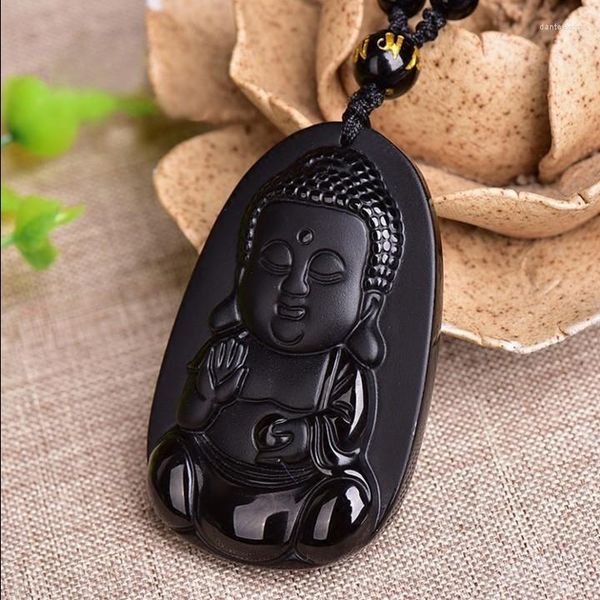 Pendentif Colliers Goutte Obsidienne Collier Zélande Maori Style Bijoux Néphrite Noir Bouddha Pendentifs Transbordés