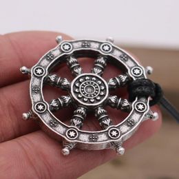 Hanger Kettingen Drop Rudder Charms Dharma Wheel Of Life Samsara Boeddhistische Amulet Talisman Ketting Religieuze Sieraden Voor Mannen
