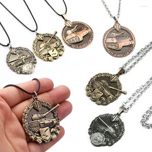 Collares colgantes Drop WOT World of Tanks Collar Metal para hombres Escudo Cadena Cool Game Fan Regalos