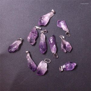 Pendentif Colliers Druzy 50pcs minuscules améthystes quartz cristal point collier violet pierres précieuses naturelles pierres brutes guérison énergie chakra