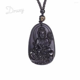 Hanger Kettingen Druzy Kraal Chinese Zodiacl Obsidiaan Haan Bruin En Zwart Clr Guanyin Hoofd Hangers Overgeladen Ketting Boeddha