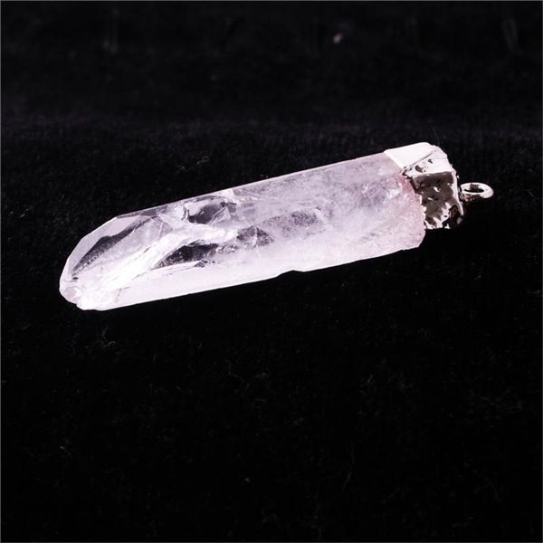 Collares pendientes Druzy Gem Stone Irregular Raw Random Shape Rough Rodium Clear Quartz Treat White Crystal Point Collar Colgantes DropPend