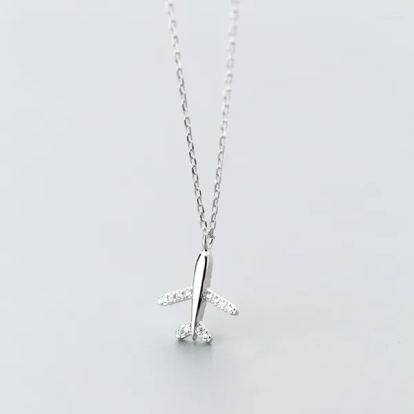 Pendentif Colliers DXJEL 925 Sterling Silver Voyage Avion Collier Mode Bijoux Collier Goutte 2024 Cadeaux pour les femmes