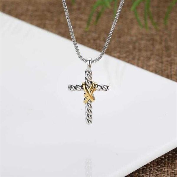 Colliers pendants Dy Collier Sliver Fashion Jewelry Cross x Designer Diamond Garnet ONYX Men Bluetopaz Amethyst Petite High End W274N