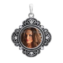 Colliers de pendentif teinture sublimation Collier de bouton vierge pour femme pendentifs Wing Transfert Impression de bijoux d'amour accessoire en gros Dr Dhpcg