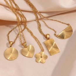 Colliers pendants E. B. Belle en acier inoxydable Enravradiatline Rond Rond Round Collier géométrique semi-circulaire Rectangulaire Ensemble de bijoux d'oreille J240516