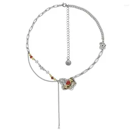 Colliers pendants eetit de haute qualité exquise en verre coloré zircon perle collier collier collier