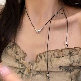 Collares colgantes Collar de corazón de amor exagerado para mujeres Goth Cuerda negra Cadena ajustable Día de San Valentín Joyería de cadena
