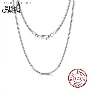 Pendentif Colliers Effie Queen 100% 925 chaîne en argent Sterling 40 cm-60 cm longueur mode collier en argent chaîne femmes hommes bijoux en gros DSC09L231123