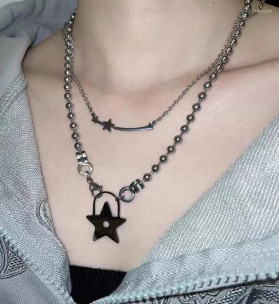 Pendentif Colliers Egirl Kpop Y2k Étoile Pentagramme Harajuku Doux Cool Tir Tour De Cou Court Pour Les Femmes Parti Bijoux De Mode