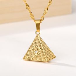 Pendentif Colliers Égyptien Egypte Pyramide Collier Pour Femmes Eye Charme Or Géométrique Triangle Collier Mâle Bijoux Sur Le Cou