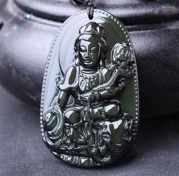 Colliers de pendentif huit divinités gardiennes Benming Bouddha Caiyao Seed Obsidian Zodiac Collier