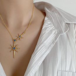 Pendentif Colliers Huit Étoiles Collier Personnalité Clavicule Chaîne Tempérament Ras Du Cou Corée Du Sud Net Rouge Niche Fée Marée Simple