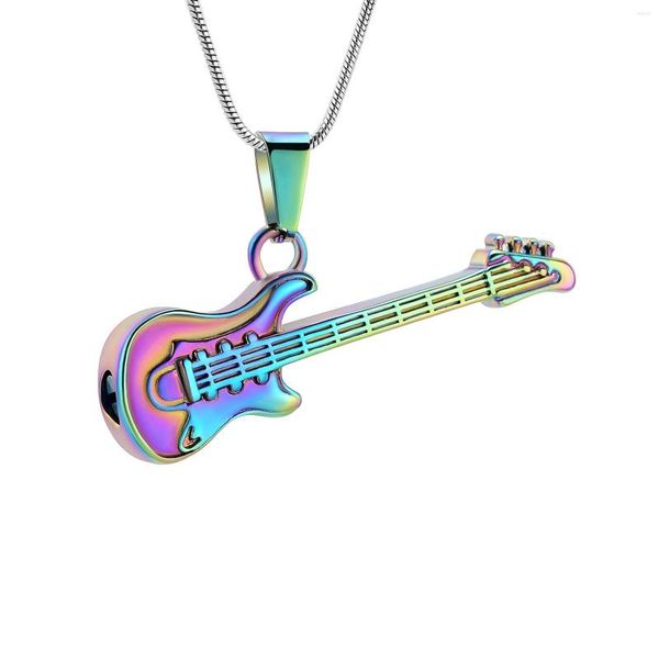 Pendentif Colliers Forme De Guitare Électronique Collier De Crémation Pour Cendres Mémorial Porte-Bijoux Souvenir