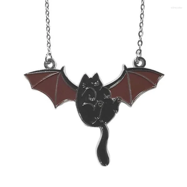 Pendentif Colliers Élégant Bat Devil Neckchain Gothique Réglable Élégant Alliage Clavicule Chaîne Bijoux Pour Un Usage Quotidien