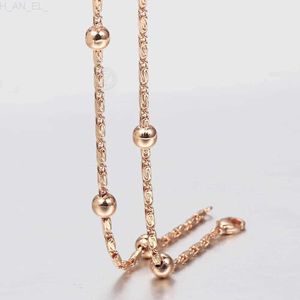 Pendentif colliers Élégant perlé Satellite colliers pour femmes filles 585 or Rose couleur boule perles lien chaîne de mariage femme bijoux CN46 L24313