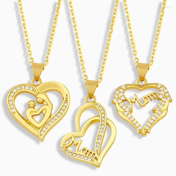 Colliers pendants élégant Gold plaqué amour coeur charme