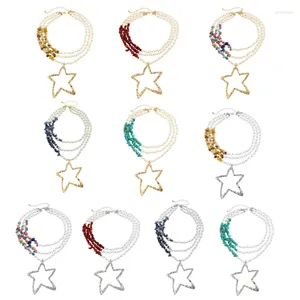 Colliers pendants Elegant Pearls Collier perle Collier étoile Necque à clavicule multicouche Bijoux multicouche pour femmes