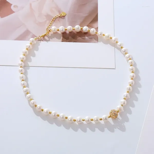 Collares colgantes elegante blanco imitación perla gargantilla collar gran boda redonda para mujeres encanto joyería de moda