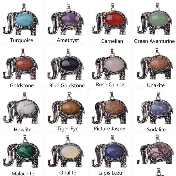 Colliers pendants Elephant Gemstone Pendant Sier plaqué Collier mignon hommes et femmes Simple 12pcs Drop Livilt Colliers Bijoux Pend Dhyhe