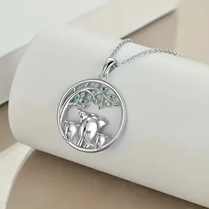 Pendentif Colliers Éléphant Collier Non-décoloration Chaîne En Acier Titane Cadeau De Fête Des Mères Cadeaux De Fille Pour Maman Mère Bijoux