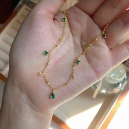 Pendentif colliers pendentif émeraude véritable collier en or 14 carats pendentif emstone pour femmes bijoux de fiançailles de mariage magnifique promesse 231218