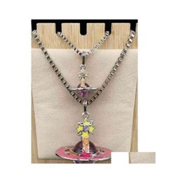 Colliers pendentiels Empérat Dowager et Sier Edge Childage rouge tringle Collier de taille de météore violet B8176 Jewelr DH5A08878226