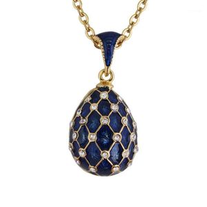 Pendentif Colliers Émail À La Main Collier Pour Femmes En Laiton Oeuf Charme Cristal Strass Haute Qualité Pendentifs Cadeau 2022Pendant