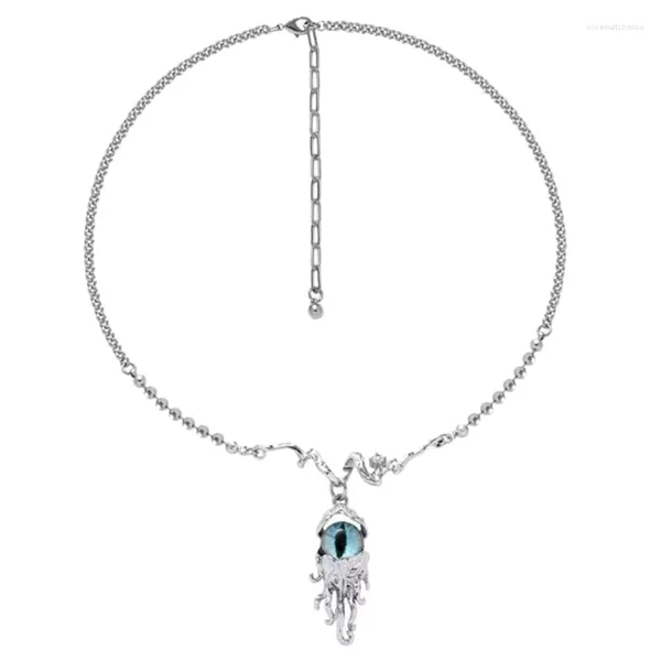 Colliers pendentifs Collier de queue de poulpe enchanteur pour femmes fille adolescente chaîne à thème océan K3KF