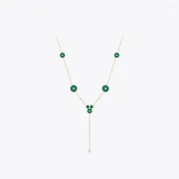 Collar colgante Enfashion Peacock Disc de disco verde con perla para mujeres joyas de moda de 18 km doradas regalo de cumpleaños 233421