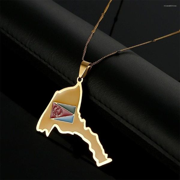 Pendentif Colliers Érythrée Carte Drapeau Pour Femmes Fille Africaine De Bijoux Érythréens