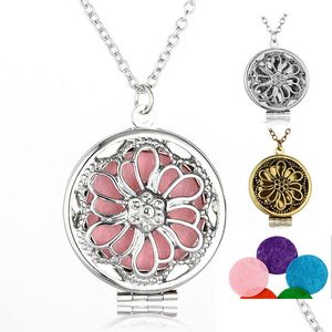 Pendentif Colliers Diffuseur D'huiles Essentielles Fleurs Creuses Médaillon Ouvert Longues Chaînes Pour Femmes Aromathérapie Mode Bijoux Cadeau Drop Del Dhovp