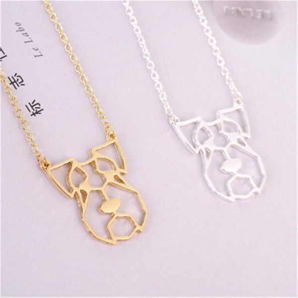 Collares colgantes EST ÚNICO Geométrico Origami Animal Neckalce Joyería Lindo Perro Cara Pug Cabeza Collar para los amantes