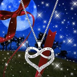 Pendant Necklaces Eternity Love Necklace For Women Infinity "I You Always And Forever" Letter Trendy Lady Wedding Jewelry