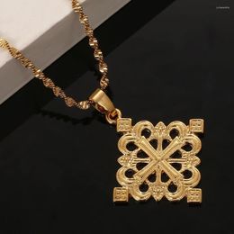 Hanger kettingen Ethiopische gouden kleur kruis voor vrouwelijke mannen modeketens sieraden