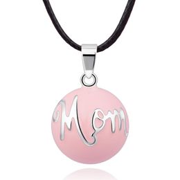 Hanger kettingen eudora angel beller baby chime ball roze "mom" brief harmonie bola rinkelen ketting fijne sieraden zwangere cadeaumpen