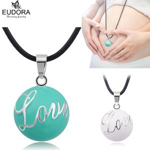 Hanger kettingen eudora angel beller baby chime ball blauw witte liefde brief harmonie bola rinkelen ketting sieraden zwanger cadeau