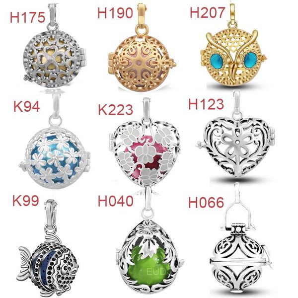 Collares pendientes Eudora Cobre 16mm Locket Cage 8 Estilo Fit Angel Caller Chime Ball Para Mujeres Joyería AssessoriesPendant