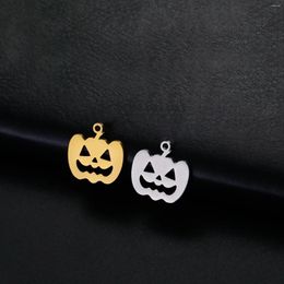 Pendentif Colliers EUEAVAN 5 pièces Halloween citrouille en acier inoxydable charme bricolage collier fait main boucles d'oreilles porte-clés pendentifs artisanat accessoires